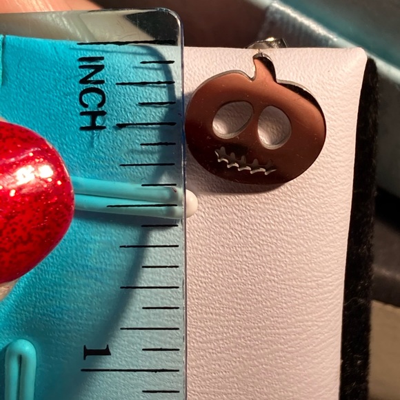 Stainless Steel Pumpkin Halloween Stud Earrings - Picture 3 of 3